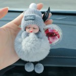 Preserved Flower Cute Girl's Accessories: Plush Doll Keychains & Bag Charms