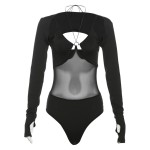 New women's long-sleeved outer wear, paired with a modern and fashionable see-through one-piece dress