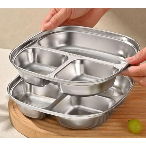 Children's stainless steel dinner plate